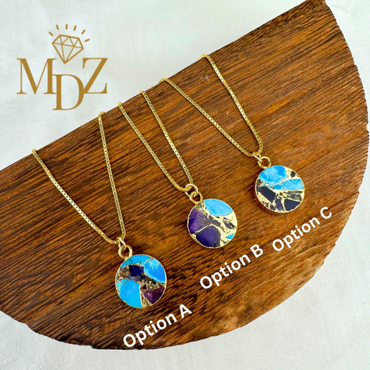 Custom Listing - Round Mojave Turquoise Necklace