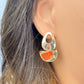 Mojave Turquoise Earrings in Half Circle Shape orange black color