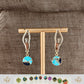 Round Mojave Turquoise Drop Earrings