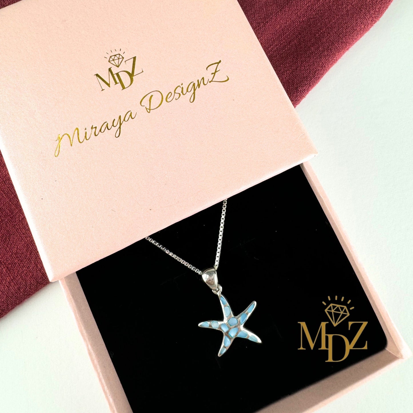 Blue Starfish Necklace
