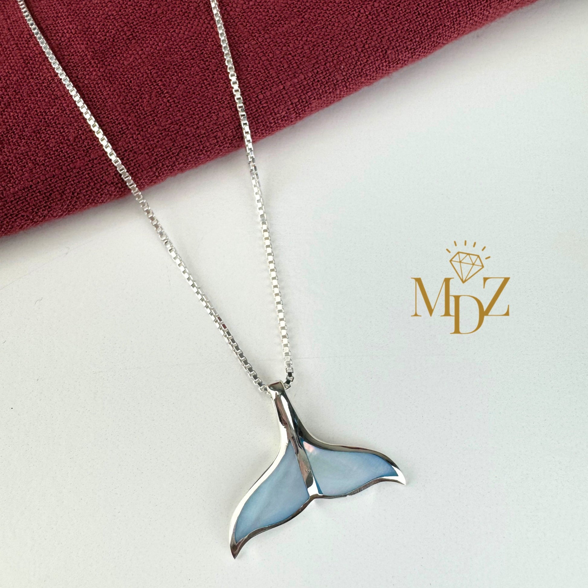 Blue Whale Tail Necklace