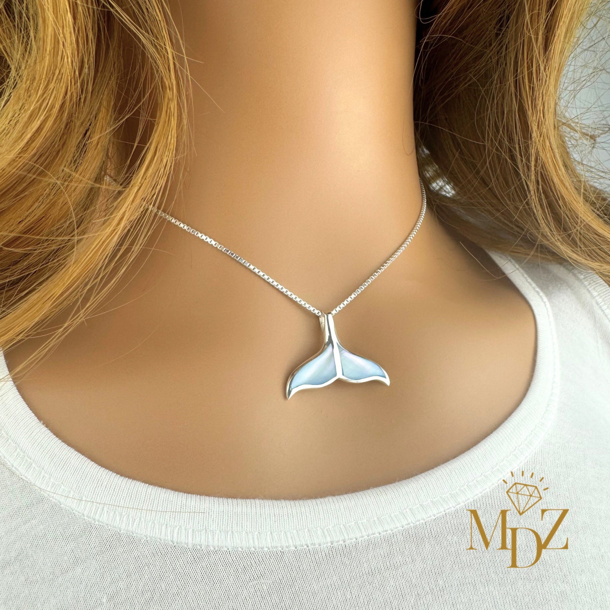 Blue Whale Tail Necklace
