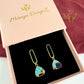 Long Mojave Turquoise Earrings in Trilliant Shape