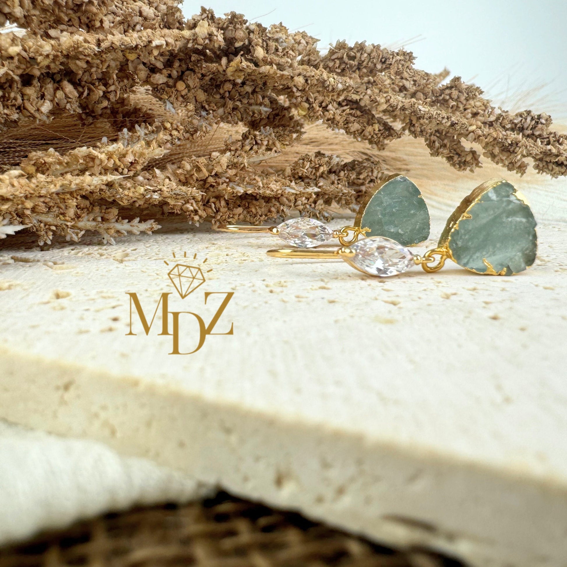 Aquamarine hoop Earrings