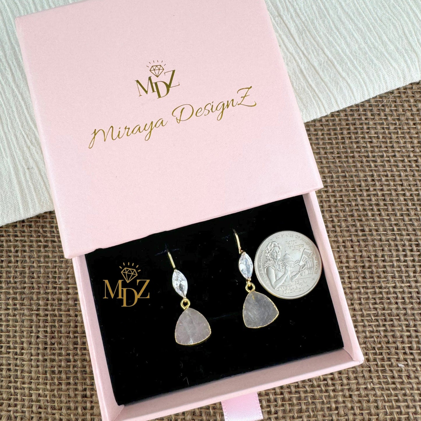 Rose Quartz Dangle Earrings