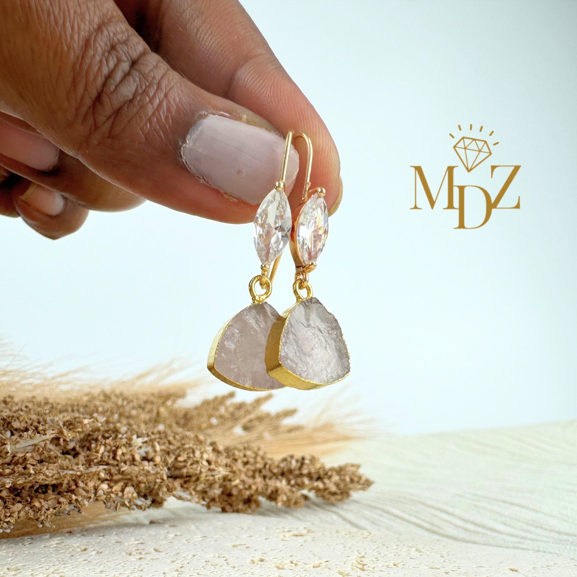 Rose Quartz Earrings