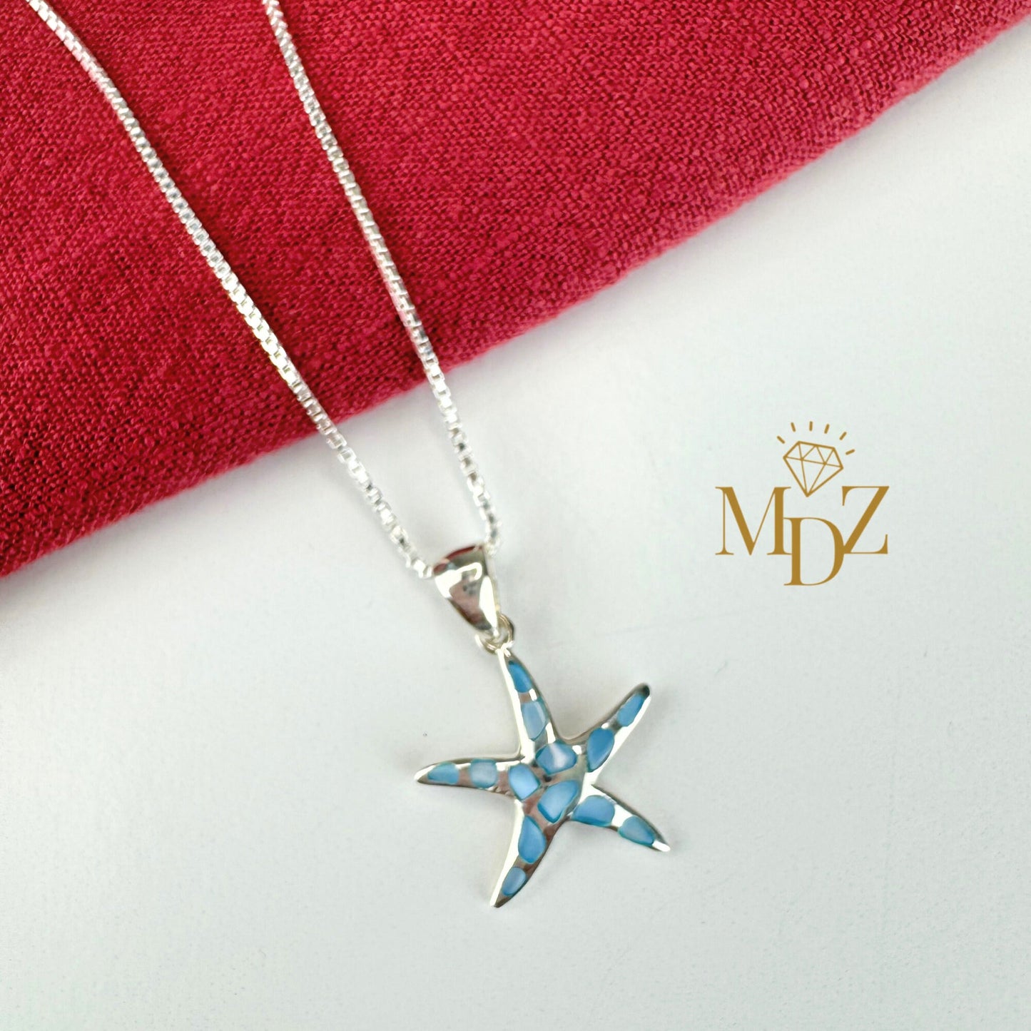 Blue Starfish Necklace