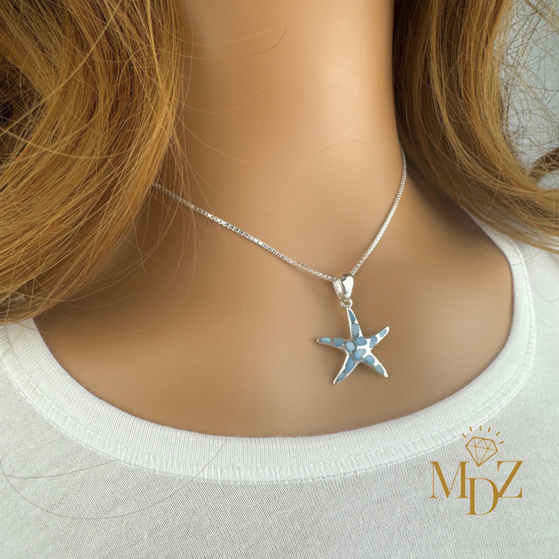 Blue Starfish Necklace