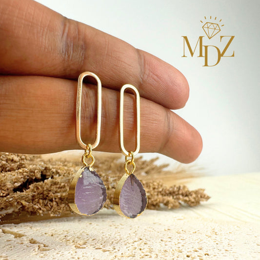 Raw Amethyst Earrings