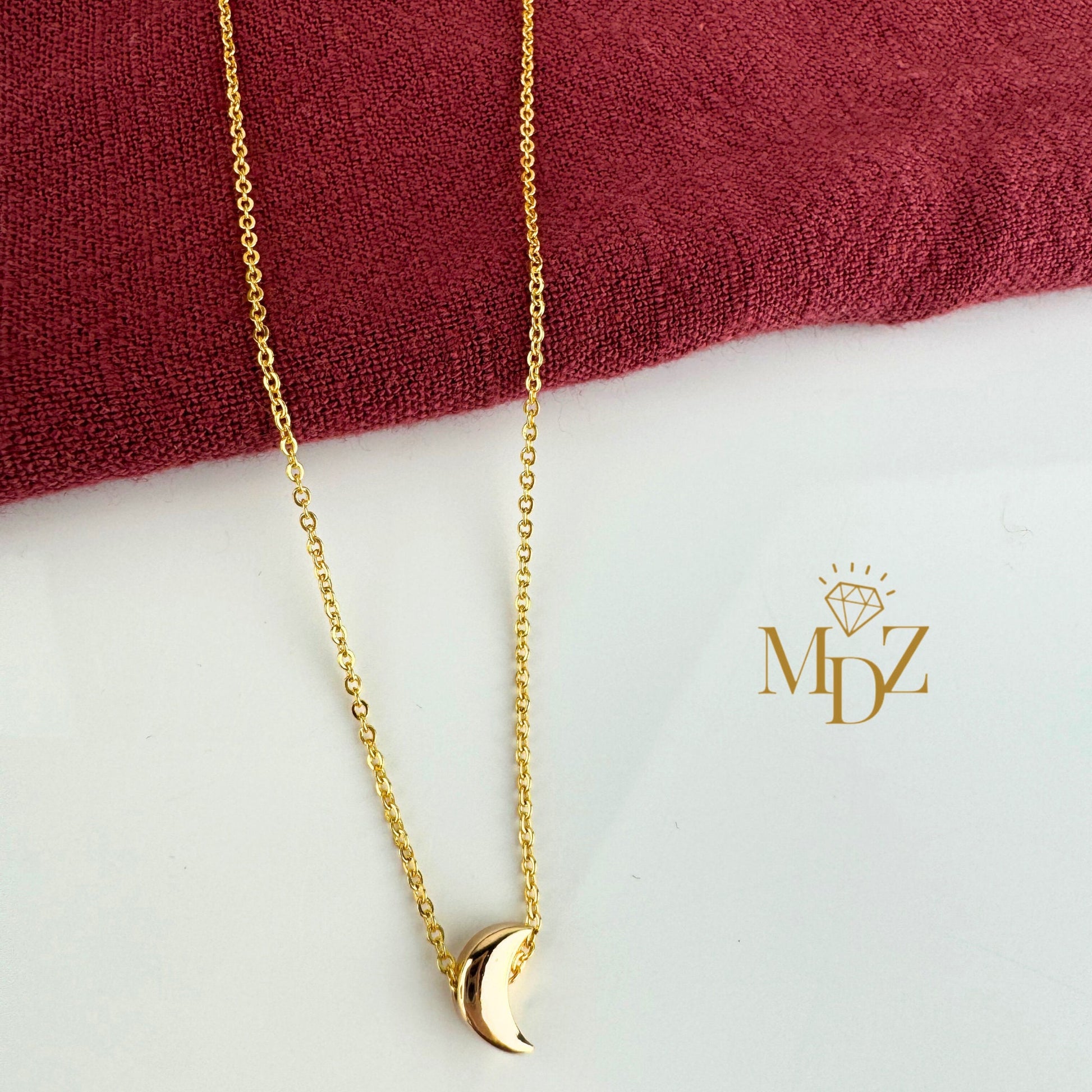 Danity Gold Half Moon Necklace