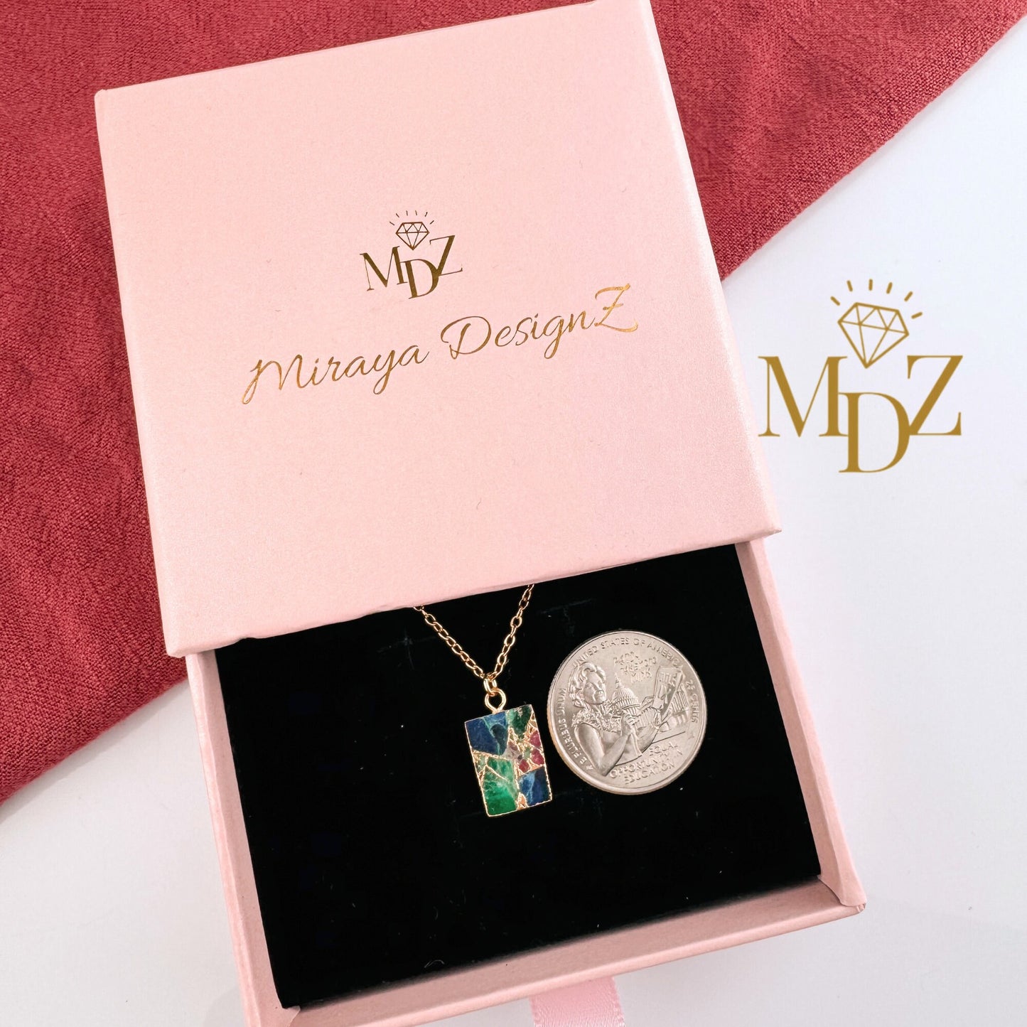 Rectangle Mojave Turquoise Necklace