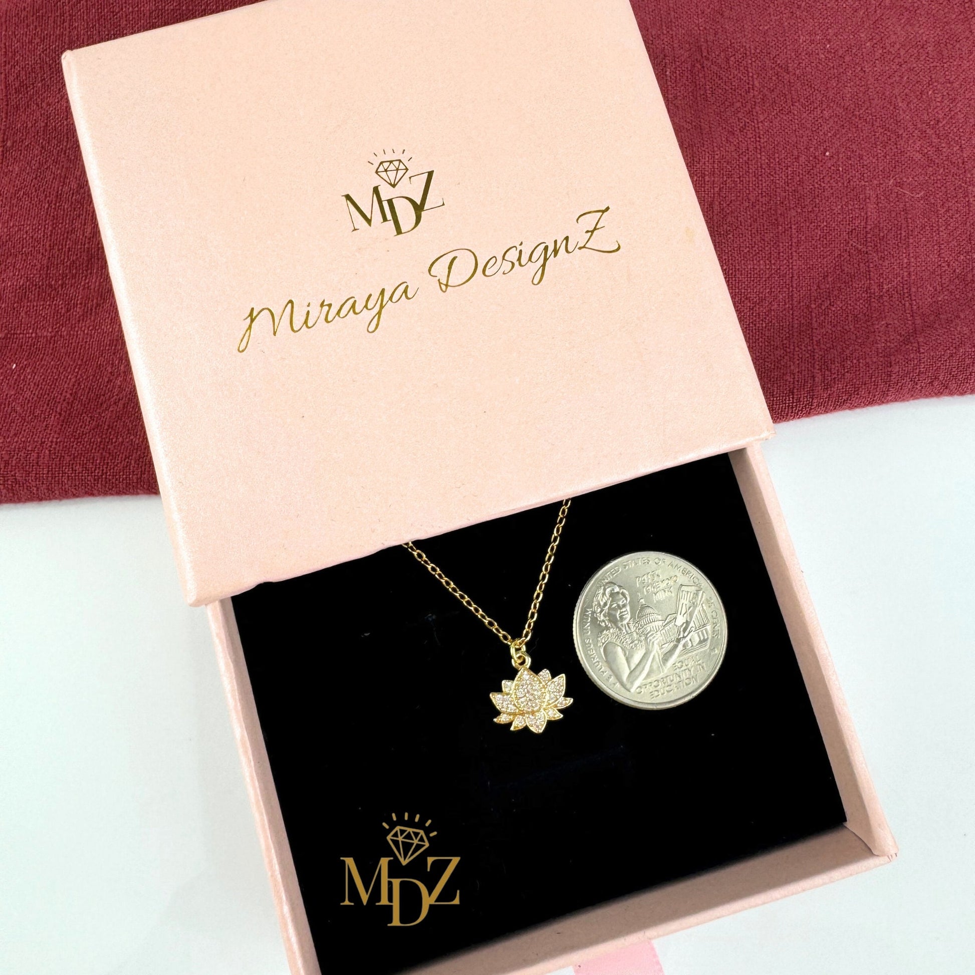 minimalist Gold Lotus Necklace