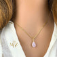 Gold Pink Opal Necklace