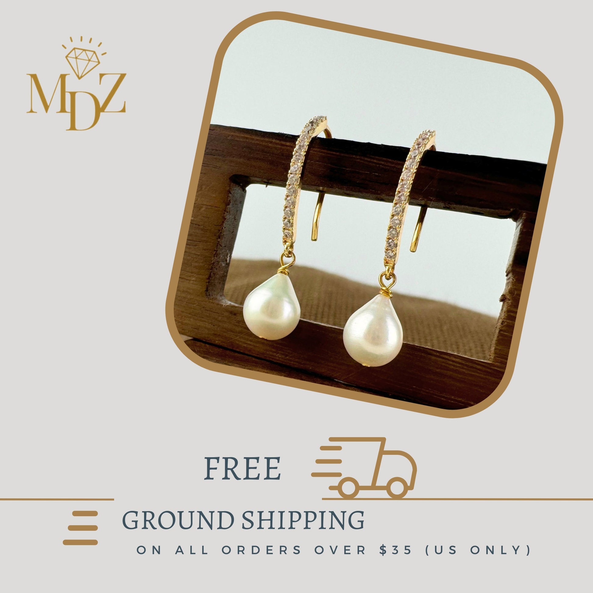 gold hoop pearl earrings