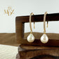 Gold Pearl Hoop Earrings