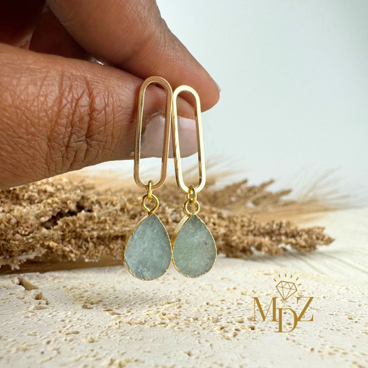 Aquamarine Teardrop Earrings