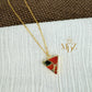 Minimalist Triangle Mojave Turquoise Necklace with Kintsugi Inspired Design