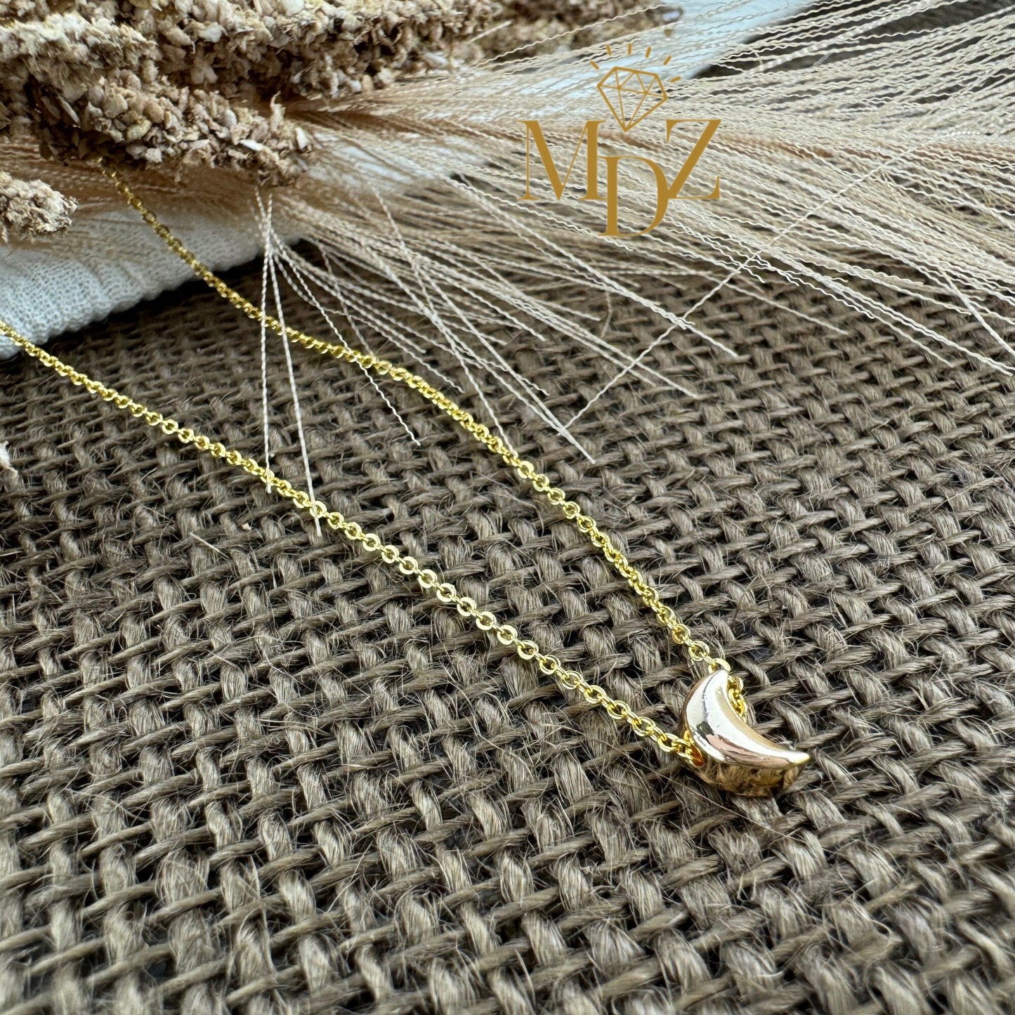 Danity Gold Half Moon Necklace