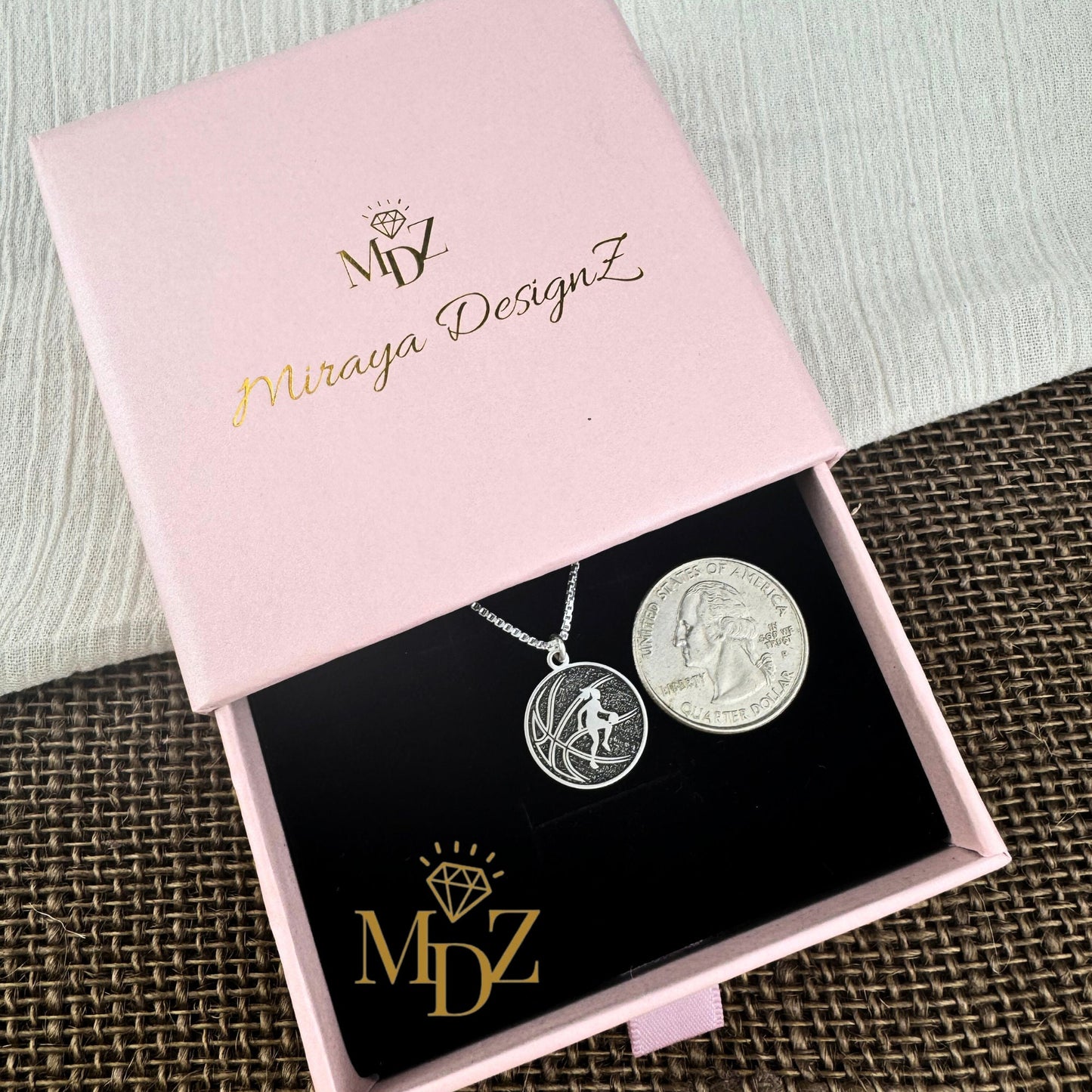 Girls Basketball Necklace