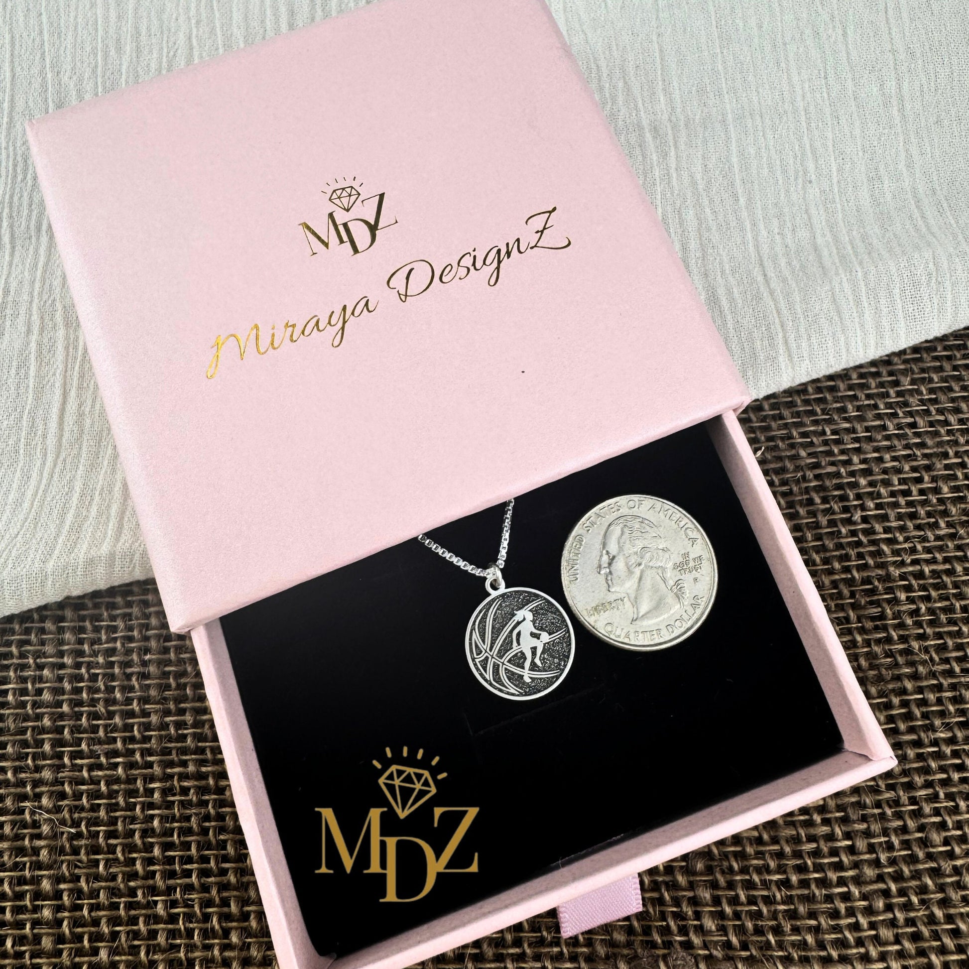 Girls Basketball Necklace