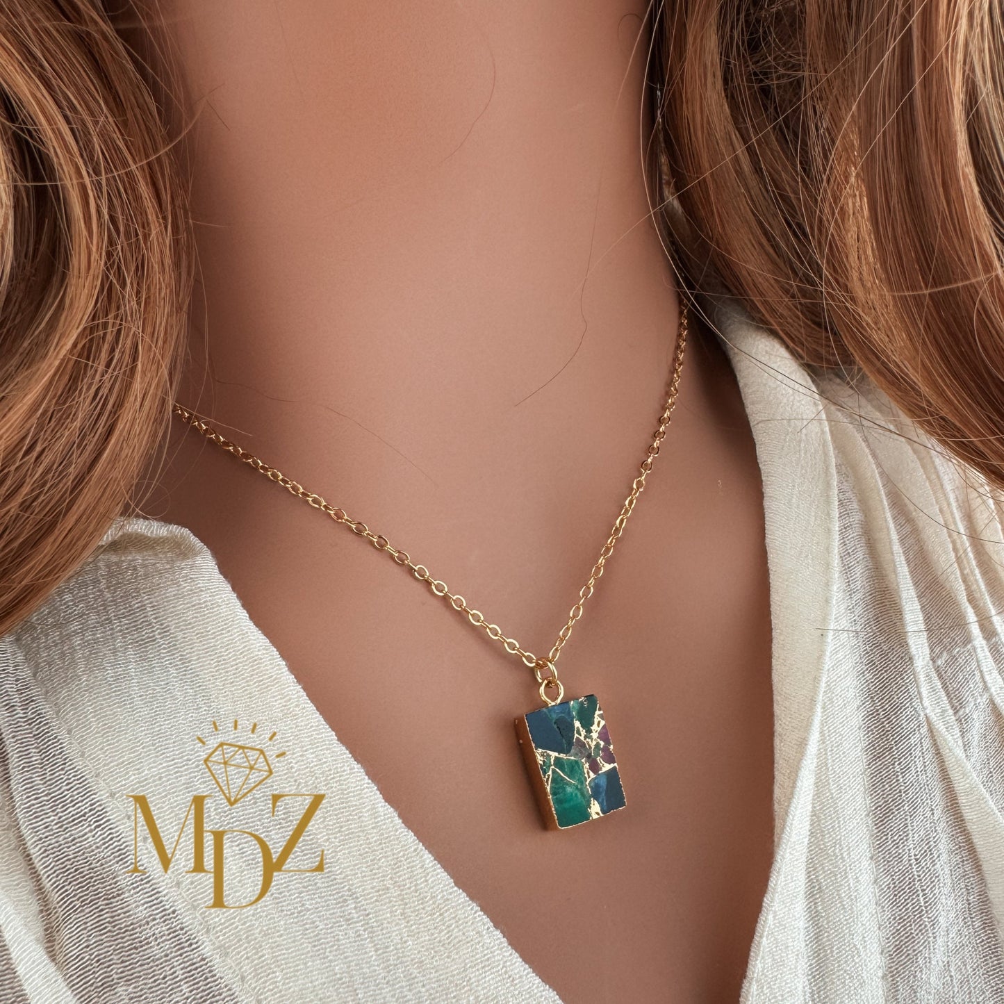 Rectangle Mojave Turquoise Necklace
