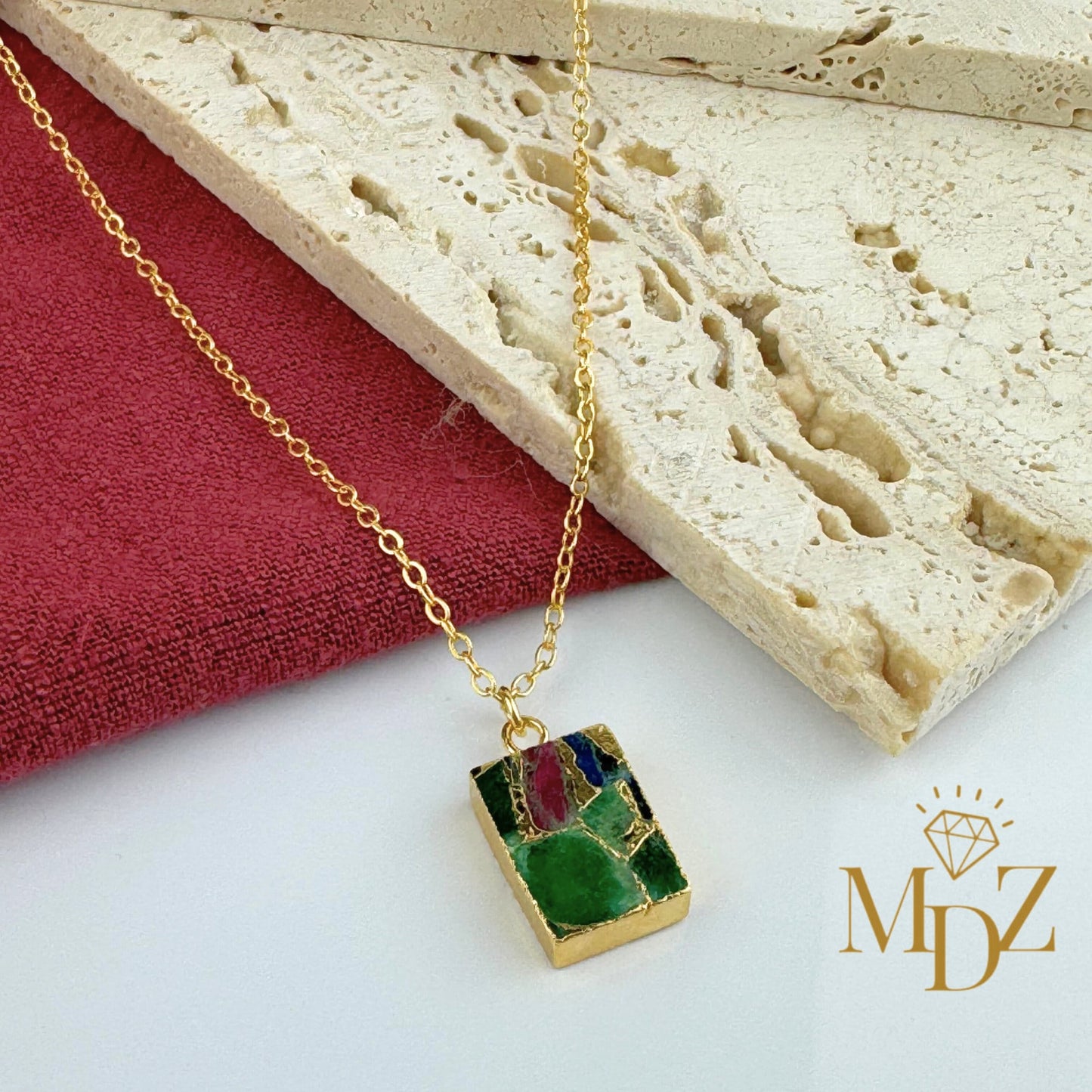 Rectangle Mojave Turquoise Necklace