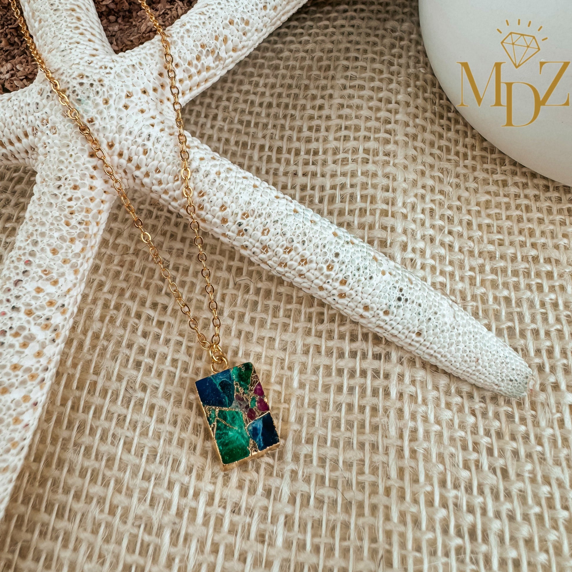 Rectangle Mojave Turquoise Necklace