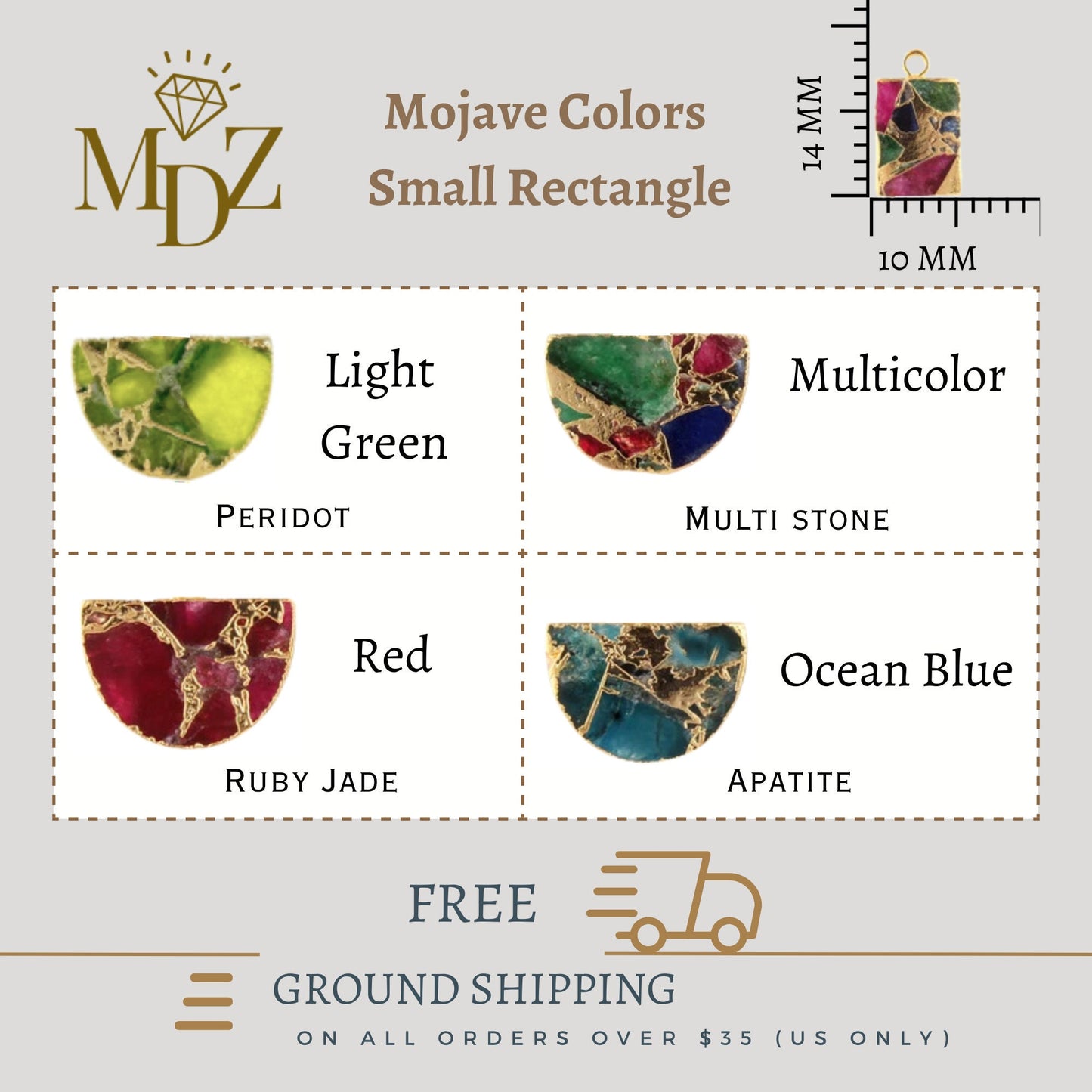 Rectangle Mojave Turquoise Necklace