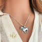 Blue horse necklace