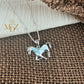 Blue horse necklace