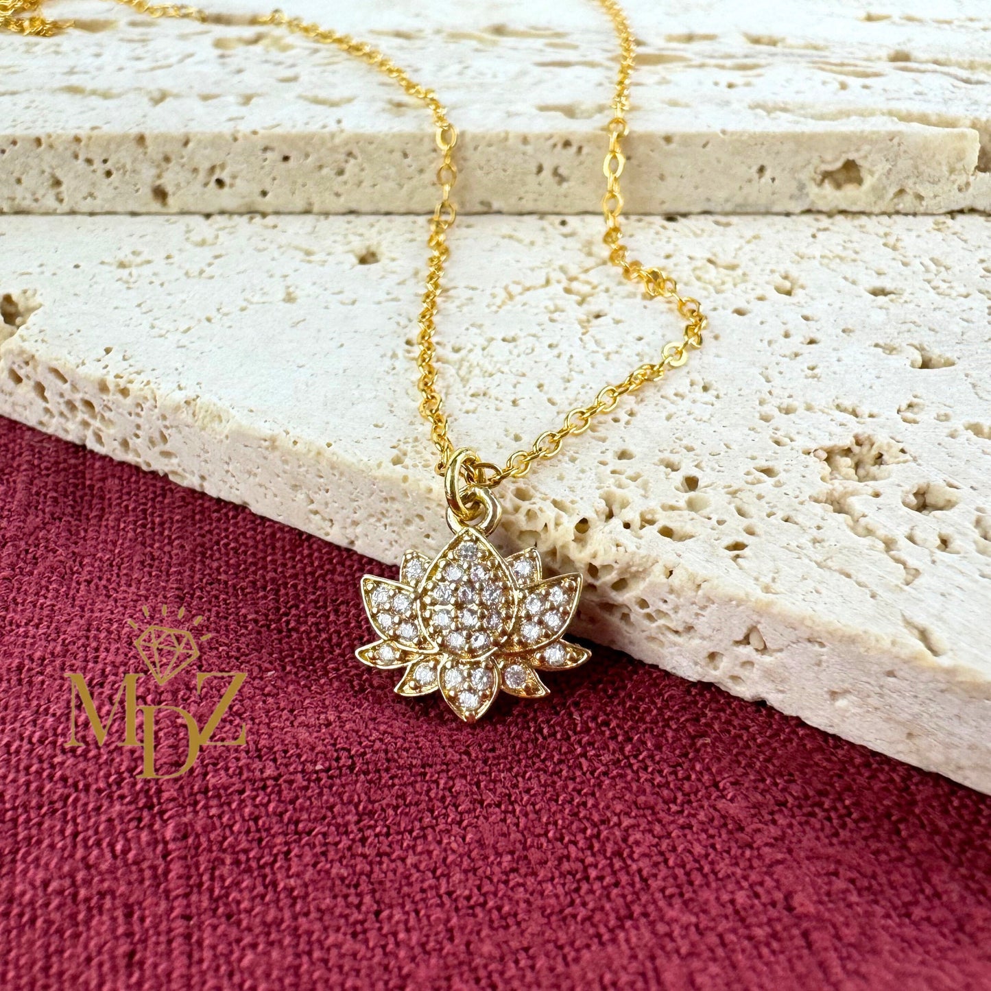 Danity Gold Lotus Necklace