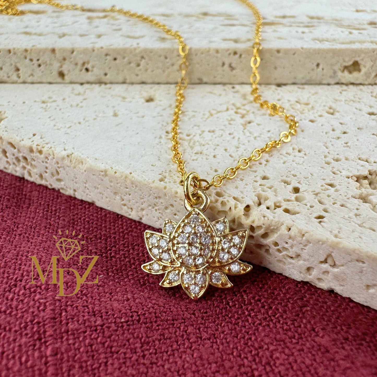 minimalist Gold Lotus Necklace