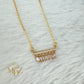 Gold Dangling Baguette Bar Necklace