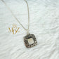 Vintage Square Mother of Pearl Sterling Silver Necklace