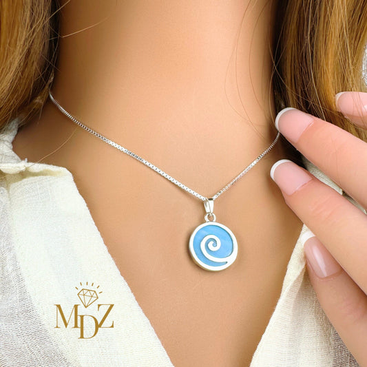 Blue Mother of Pearl Wave Necklace