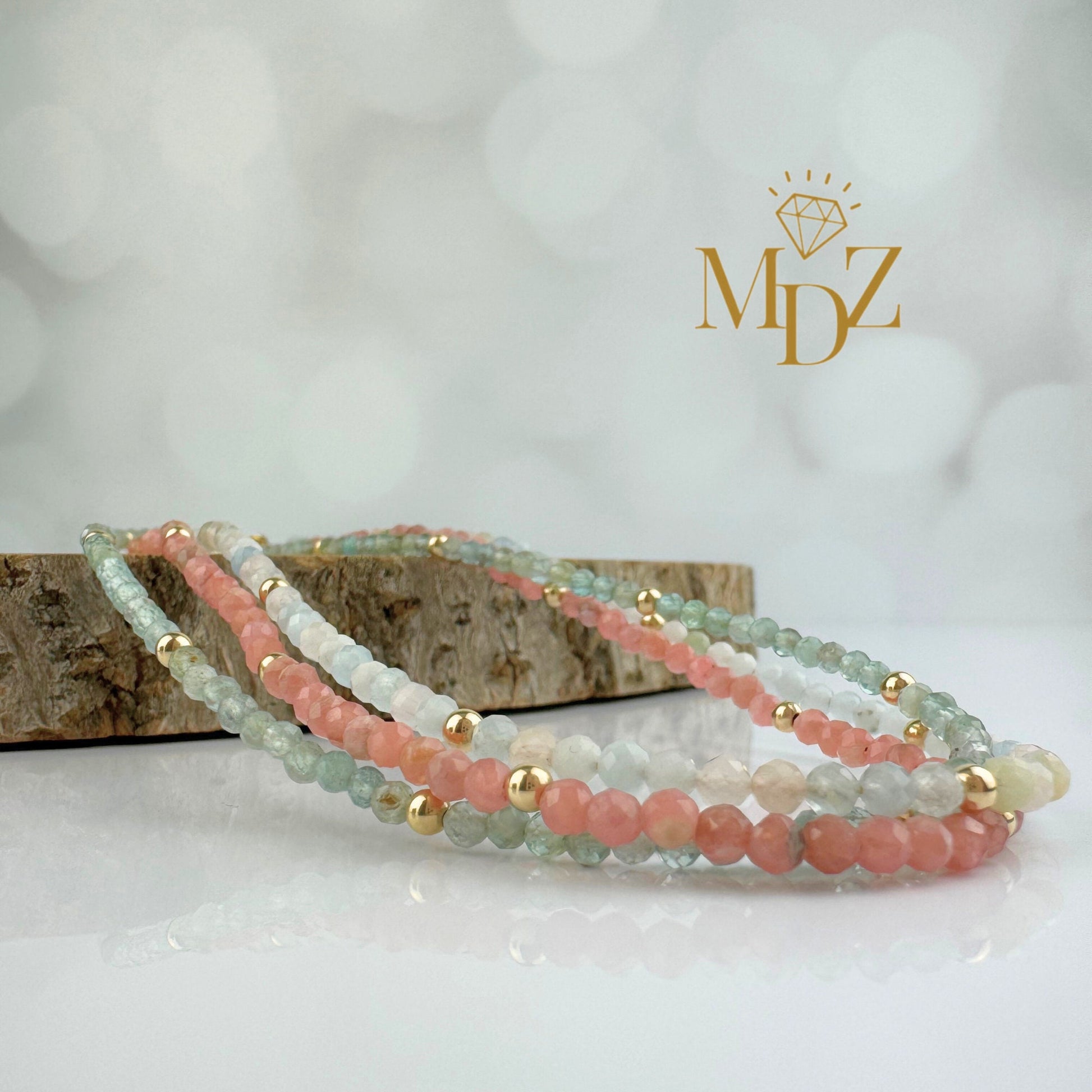 Beaded Morganite Choker Necklace