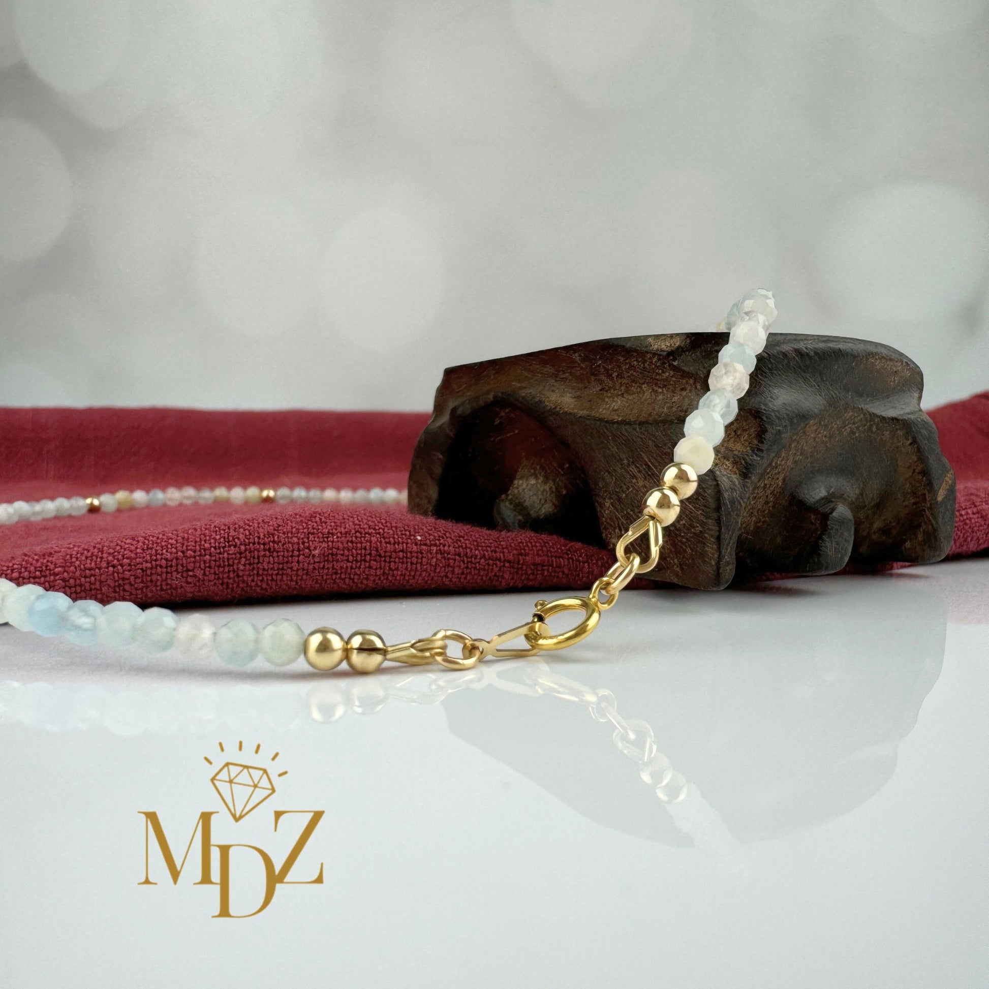 Beaded Morganite Choker Necklace