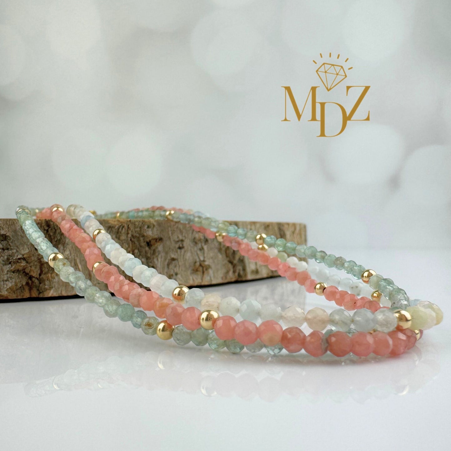 Rhodochrosite Beaded Choker Necklace