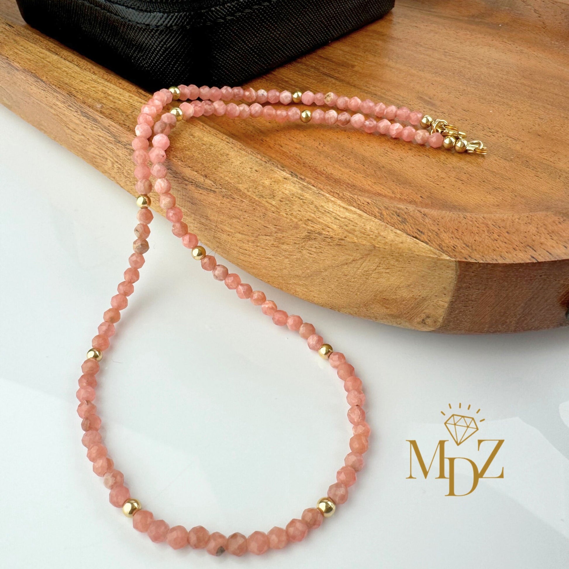 Rhodochrosite Beaded Choker Necklace