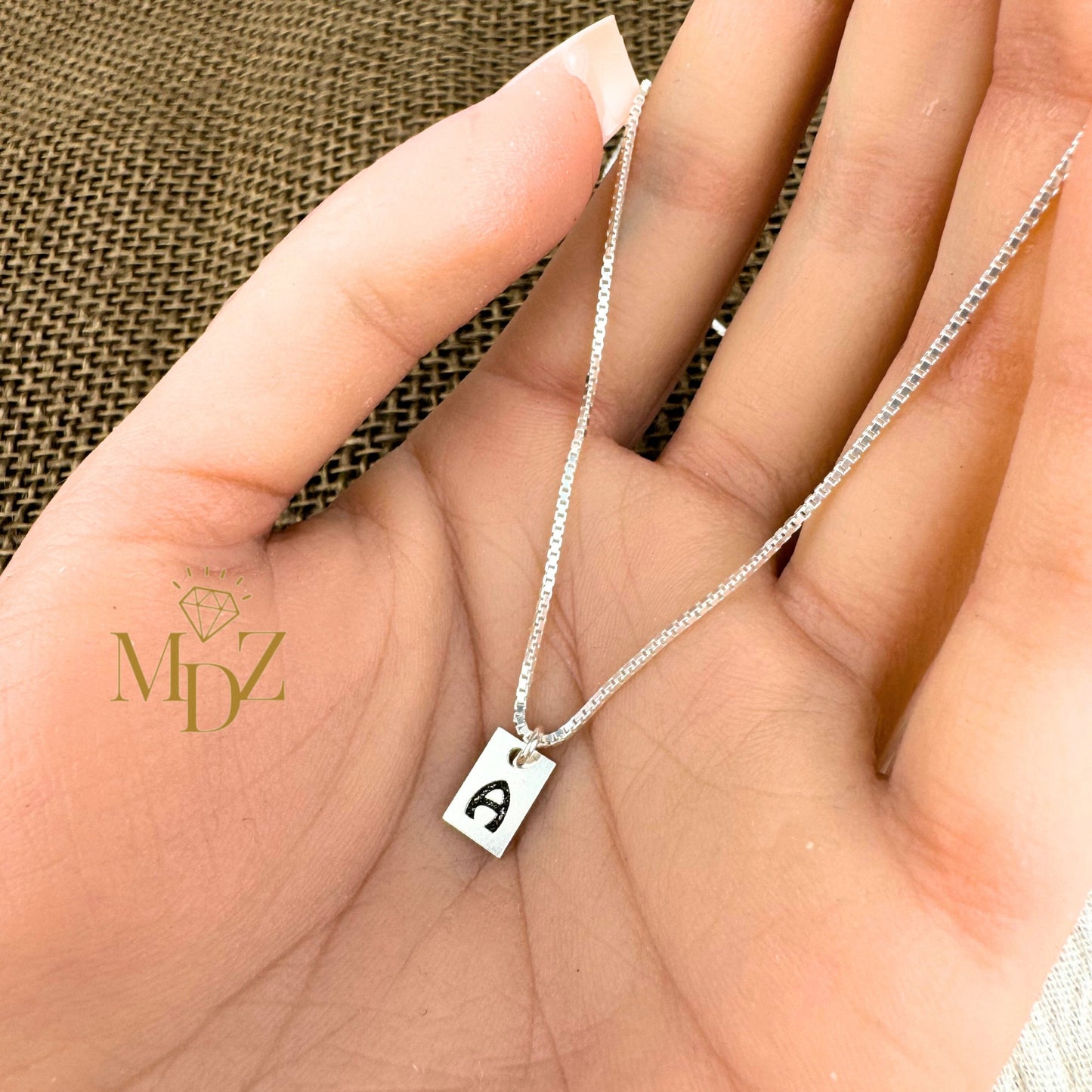 Custom Sterling Silver Letter Engraved Pendant