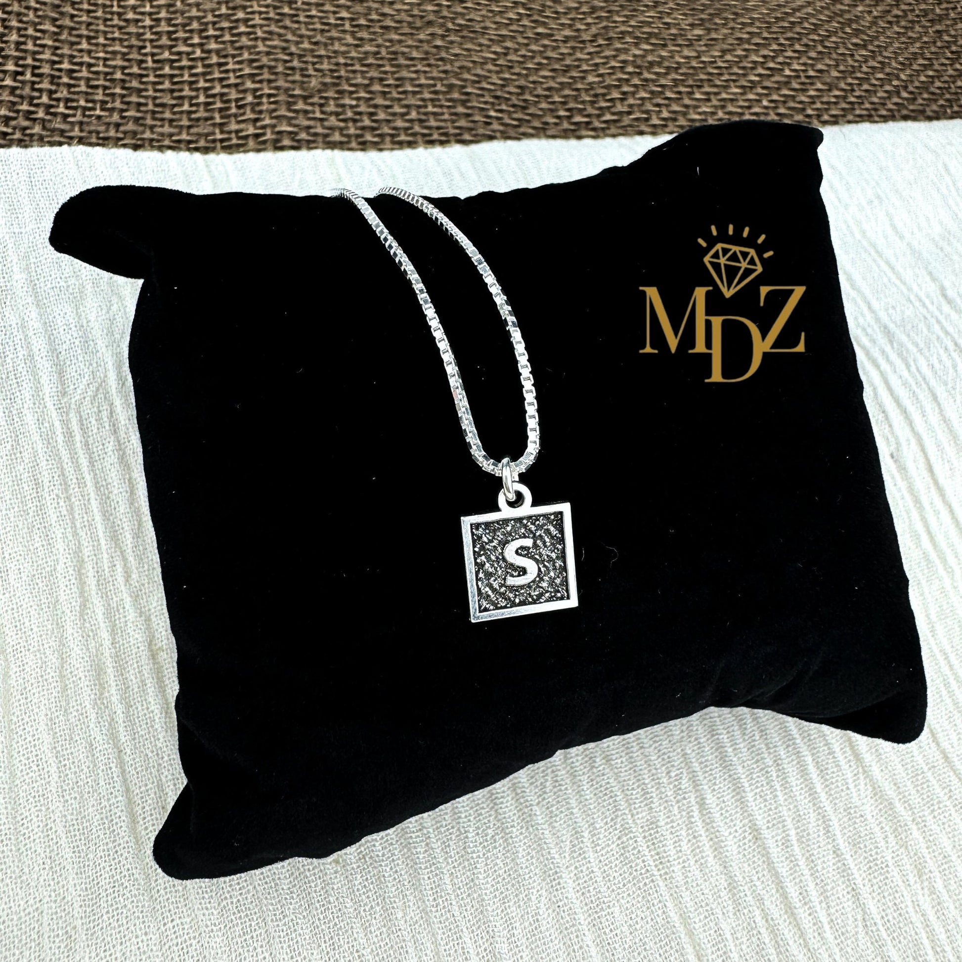 Square Initial Necklace