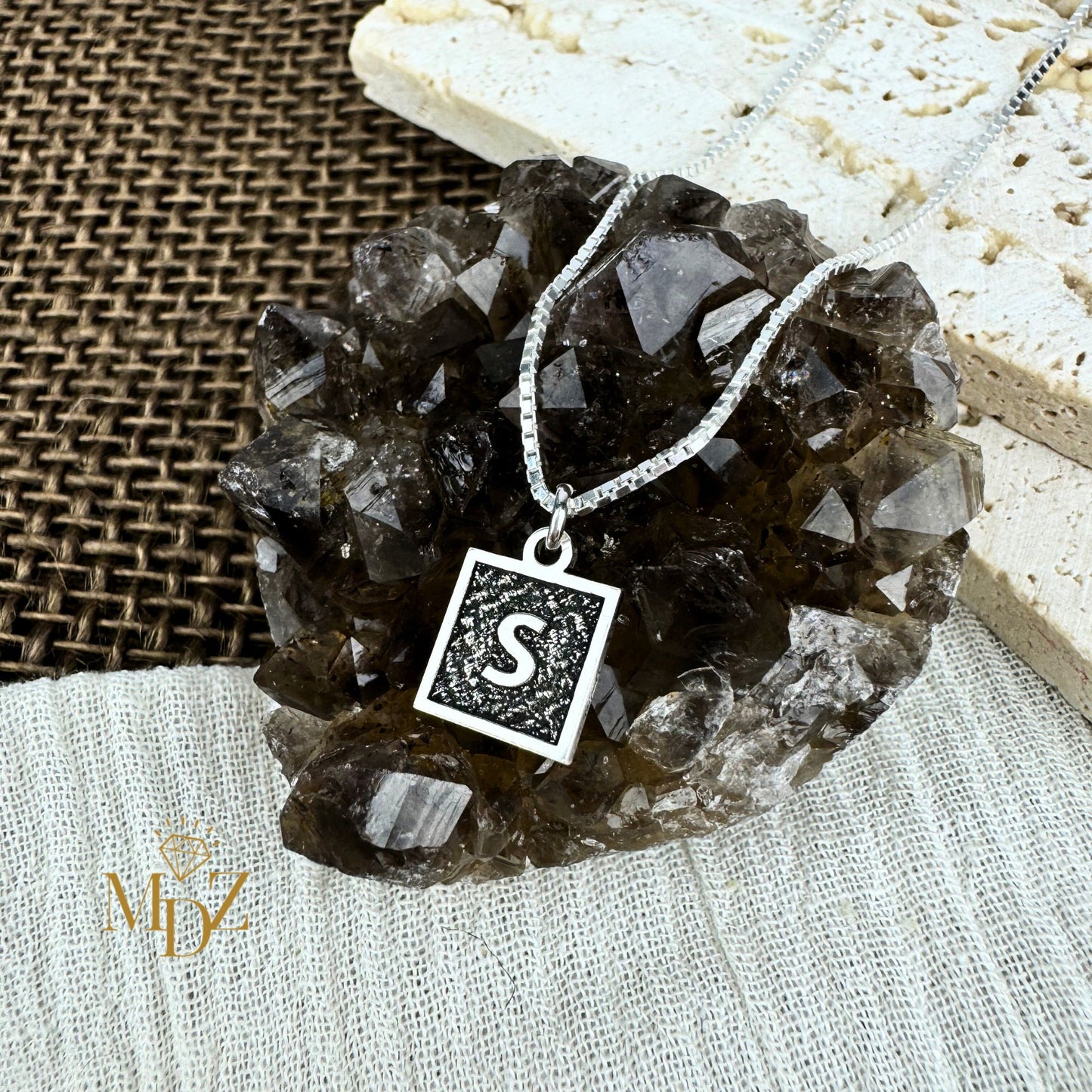 Square Initial Necklace