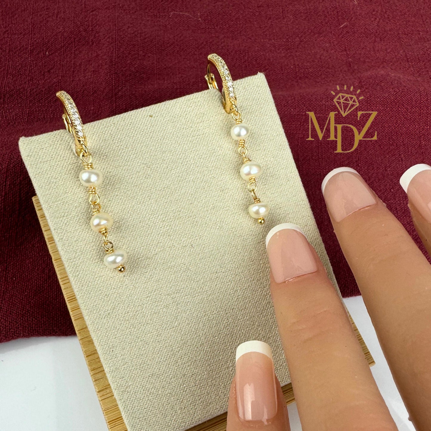 pearl dangle earrings