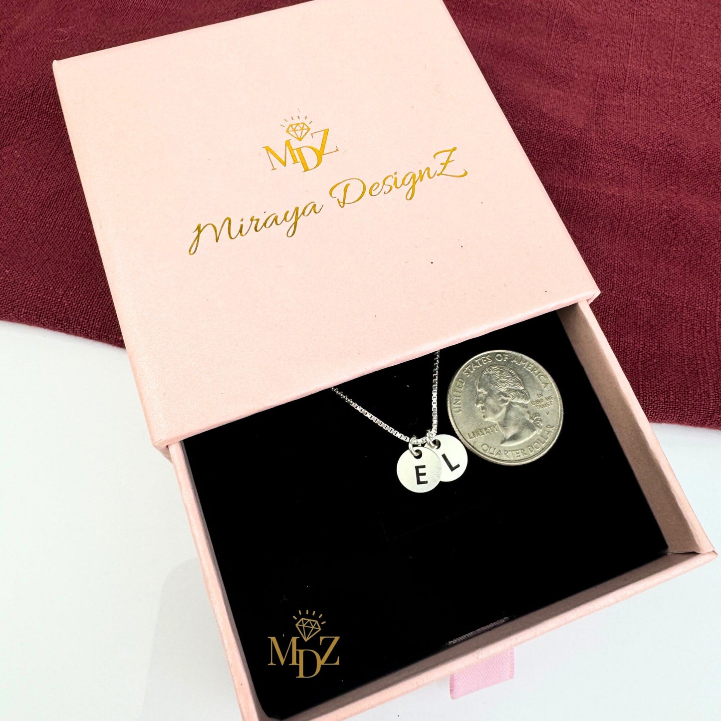 Round initial necklace