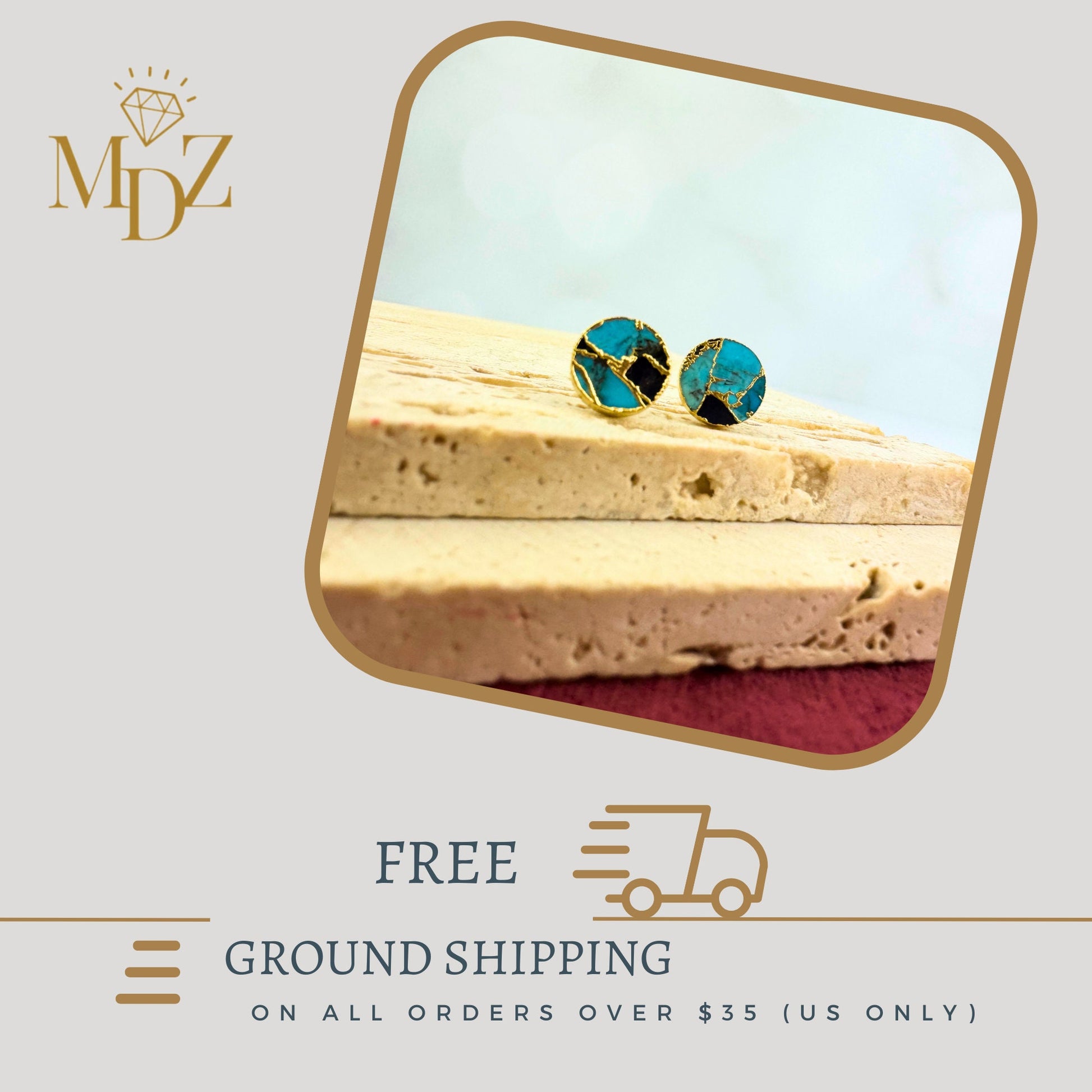 Mojave Purple Turquoise Stud Earrings