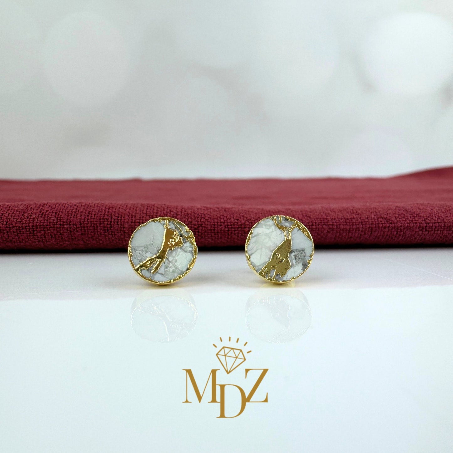 Mojave Turquoise Howlite Stud Earrings