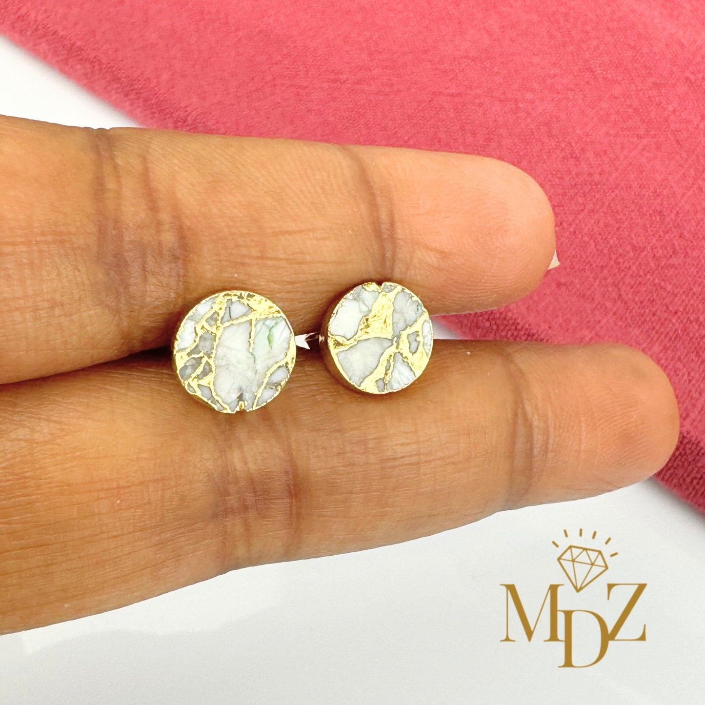 Mojave Turquoise Howlite Stud Earrings