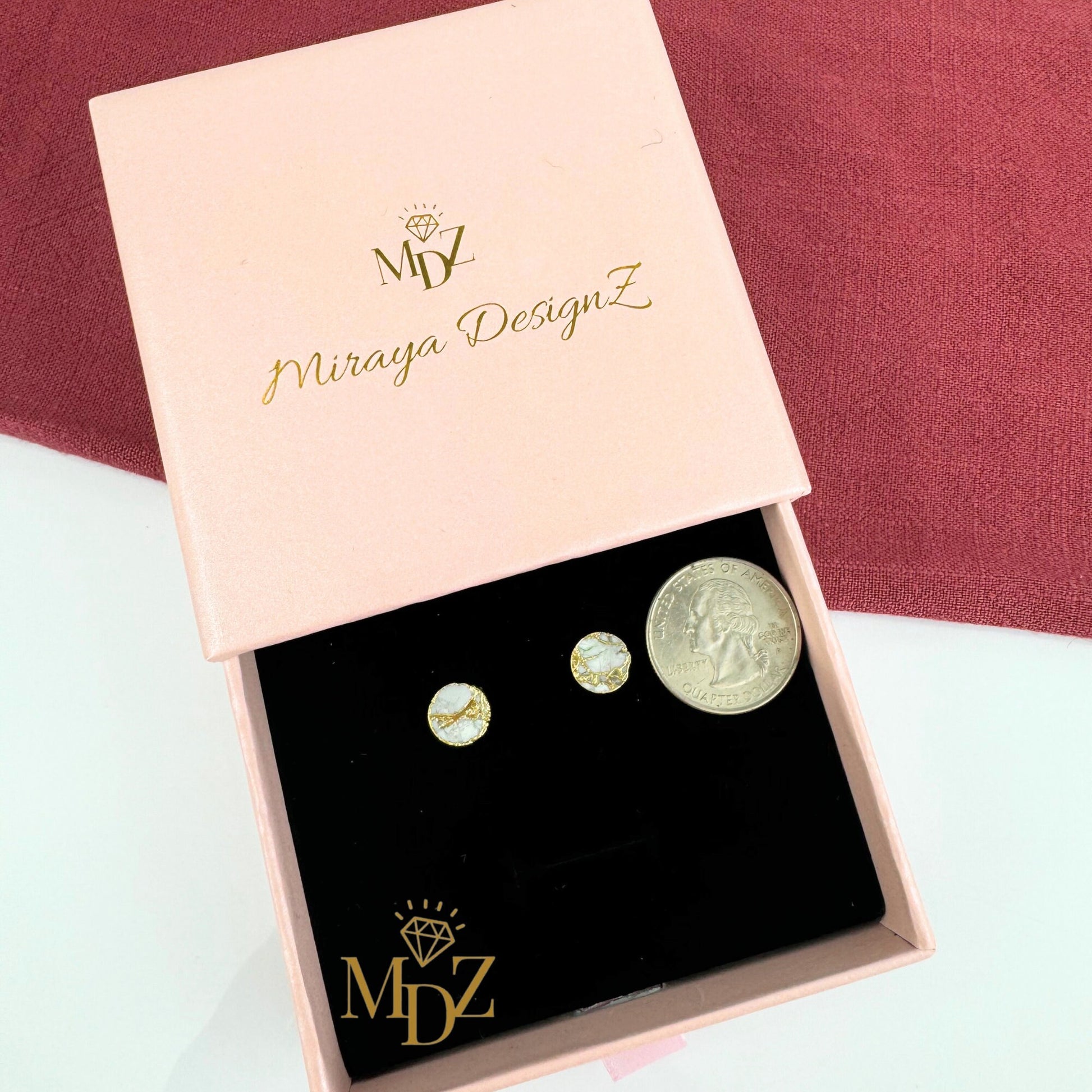 Mojave Turquoise Howlite Stud Earrings