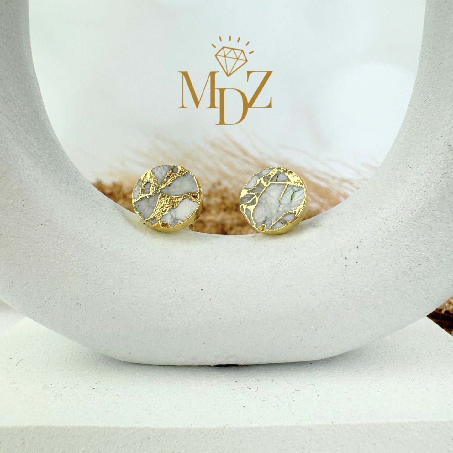 Mojave Turquoise Howlite Stud Earrings