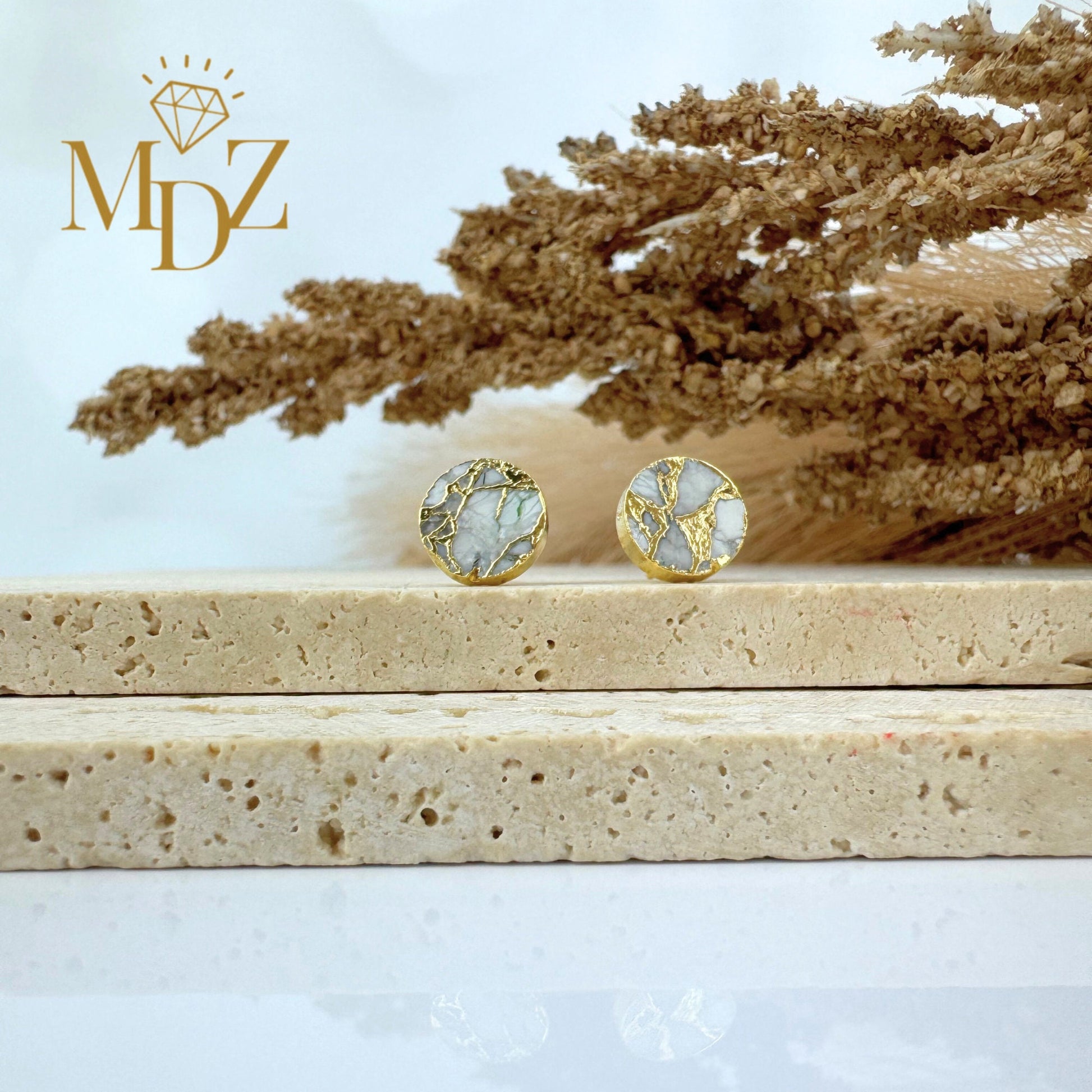 Mojave Turquoise Howlite Stud Earrings